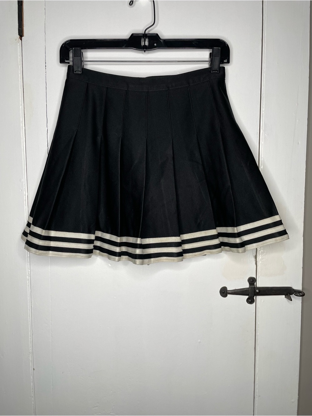 Authentic Vintage Made In USA Varsity Cheerleader Black Pleated Mini Skirt